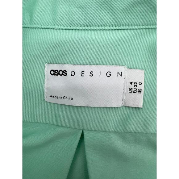 NWOT ASOS DESIGN Mint Green Bomber Jacket Pockets (Womens Size: 0) - Picture 7 of 11
